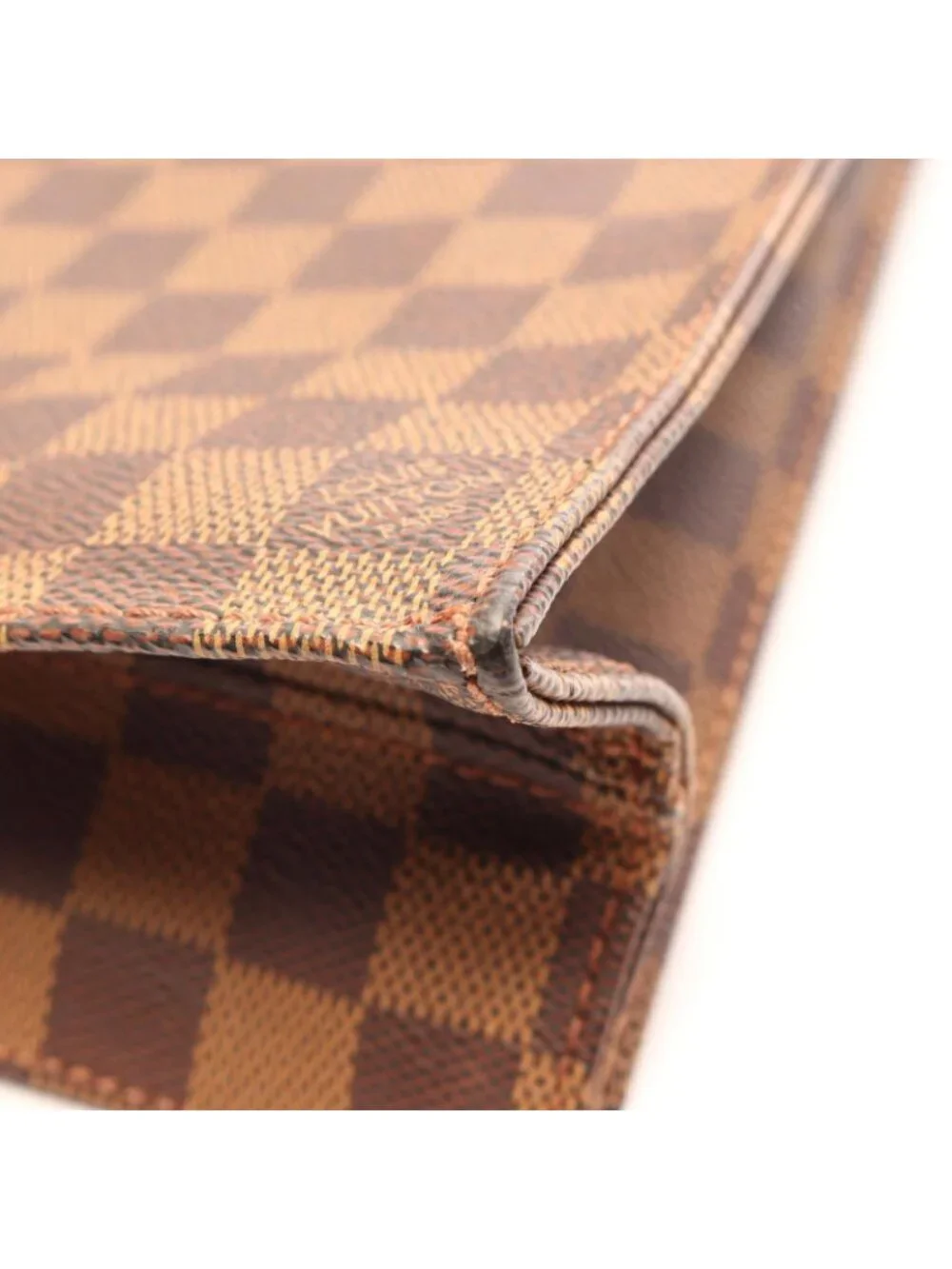 Louis Vuitton Tote Sac Plat Damier Ebene Canvas Leather